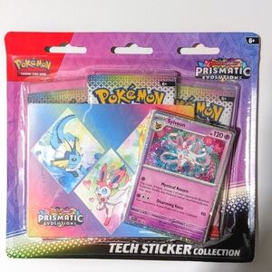 Sylveon 🎀 Prismatic Evolutions 💎  Tech Sticker Collection - Pokemon Cards